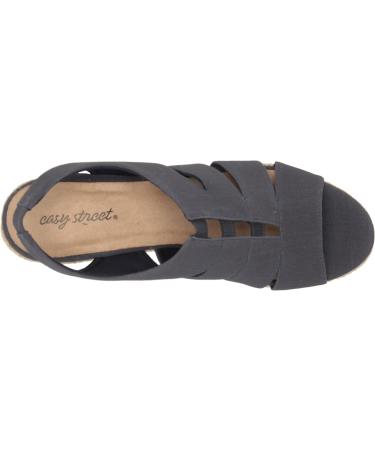 Easy Street Women's Aziza Wedge Sandal - Navy Linen Print - Size 11 - Comfortable and Stylish - Buy Online on GoSupps.com