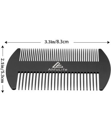 AhfuLife Metal Hair & Beard Comb - Credit Card Size Pocket Comb for Men - Anti-Static Stainless Steel Comb (Black) - Buy Online on GoSupps.com