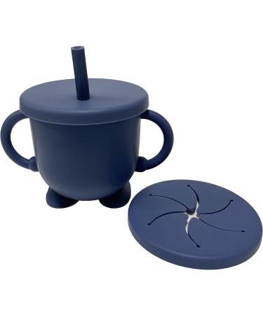 Sippy Cup Toddler Water Bottle Snack Cups with Straw Navy - Toddler Sippy Cup for Easy Drinking - Buy Online on GoSupps.com