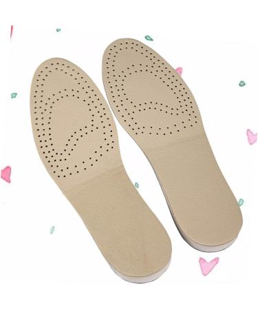 FOMIYES Invisible Heel Lift Inserts - Height Increasing Shoe Pads | Breathable Leather Insole | Size 4 Beige - Buy Online on GoSupps.com