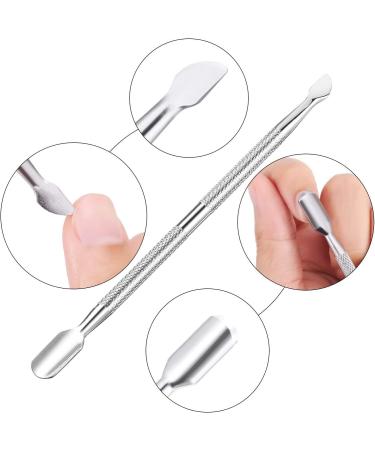 CangNingShang 3 Pcs Professional Gel Remover & Cuticle Nail Pusher Set - Double Ended Scraper & Cutter Spoon for Gel Polish Removal - Silver - Buy Online on GoSupps.com