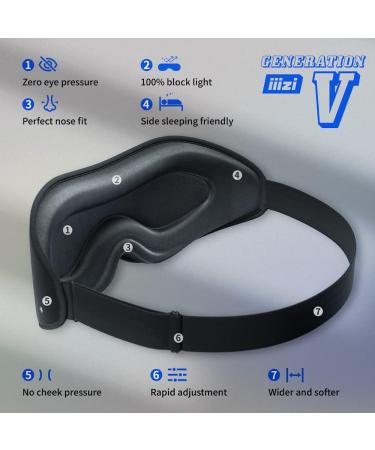 iiizi 3D Sleep Mask for Women Men - Black | Ideal for Sleeping, Travel, Yoga, and Naps | Lightweight and Comfortable - 1 Pack - Buy Online on GoSupps.com