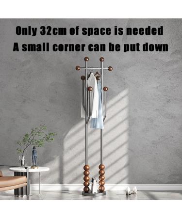 OZLMBERN Solid Wood Clothes Hanger Floor Standing Stainless Steel Indoor Clothes Rack Household Bedroom Clothes Rack - Buy Online on GoSupps.com