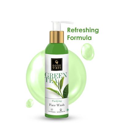 Good Vibes Green Tea Face Wash - Anti-Acne Deep Cleansing Cleanser | Natural & Paraben-Free for All Skin Types (120ml - Buy Online on GoSupps.com