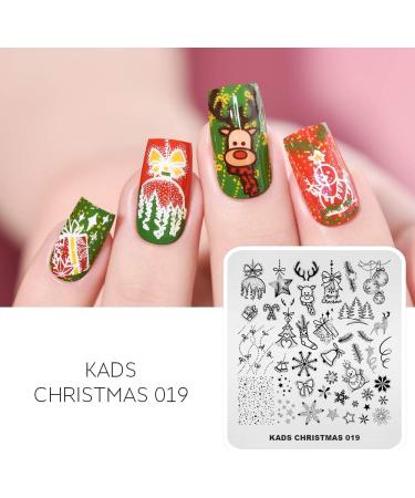 Christmas Nail Art Stamping Plate - Festive Elk, Snowman, Bell, Balloon & Tree Design Tool (CH019) - Buy Online on GoSupps.com