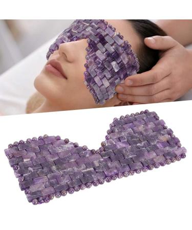Natural Jade Eye Mask for Anti-Aging Hot & Cold Therapy - Soothing Cooling Blindfold (Purple) - Buy Online on GoSupps.com