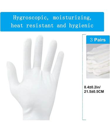ZFYOUNG 6 Pcs White Cotton Gloves for Dry Hands & Eczema - Moisturizing Gloves for Men and Women - Beauty & SPA Cloth Gloves - Buy Online on GoSupps.com