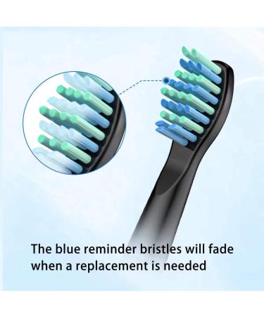 Fairywill Electric Toothbrush Replacement Heads - 10 Pack Black for FW-507/508/515/551/917/959/D1/D3/D7/D8/2011 - Buy Online on GoSupps.com