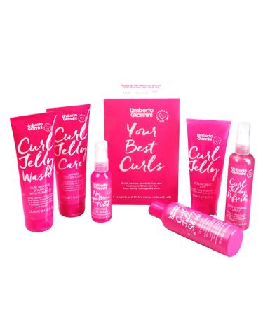 Umberto Giannini Your Best Curls Wash and Styling Curl Jelly Gift Set - Vegan & Cruelty Free Kit for Waves Curls and Coils (Gift Box Set of 6 Products) - Buy Online on GoSupps.com
