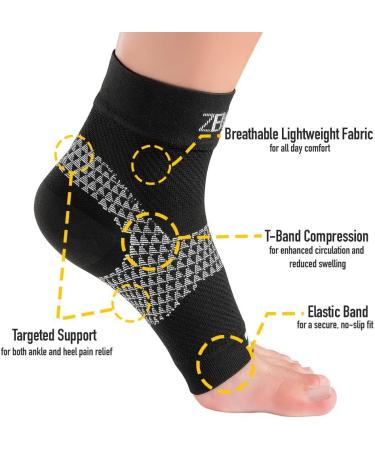 Zensah Plantar Fasciitis Sleeve - Compression Sock for Heel Pain Relief Arch Support & Swelling Reduction - Single Beige Sleeve - Buy Online on GoSupps.com