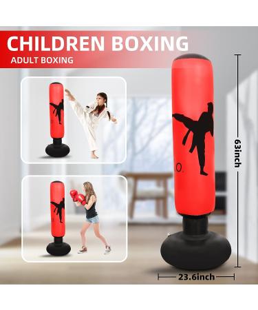 Kids Inflatable Boxing Bag Set with Air Pump and Gloves - 63 Inch | Practice Karate and Taekwondo with Instant Rebound - Buy Online on GoSupps.com