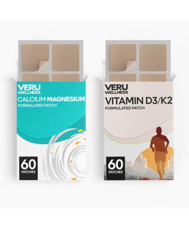 Bone Health Complete Duo Lifestyle Patches Vita D3/K2 Calcium Magnesium - Self Adhesive Time Release Topical Patch 8-10 Hours (60 Day Supply) Bone Health Duo - Buy Online on GoSupps.com