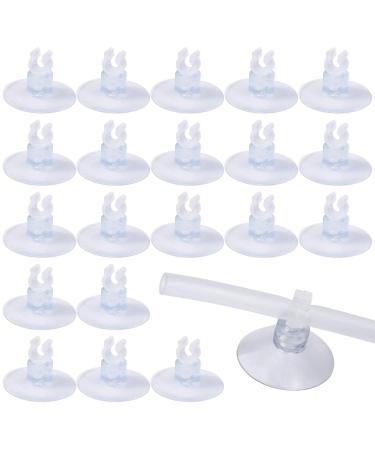 Zaleonline 20 pieces aquarium suction clips aquarium suction holder Transparent aquarium suction cup with hose holder for 5mm 6mm airline air traffic line hose holder