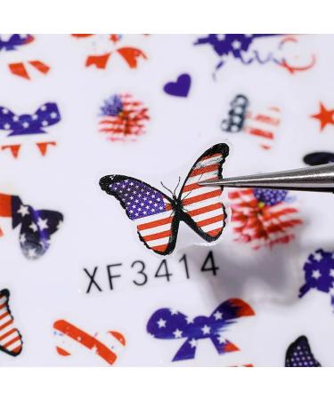 4th of July Nail Art Stickers | American Independence Day Design Decals | Patriotic 3D Self-Adhesive Supplies - Buy Online on GoSupps.com