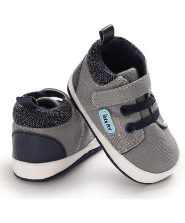 MASOCIO Baby Boy First Walking Shoes | Soft Sole Anti-Slip Prewalker | Gray, Size 1 | 3-6 Months - Buy Online on GoSupps.com