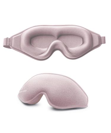 SUNLAND Sleep Eye Mask for Women Men Soft and Comfortable Night Eye Mask for Sleeping 3D Blockout Eye Cover for Travel Blindfold with Adjustable Strap (Pink)