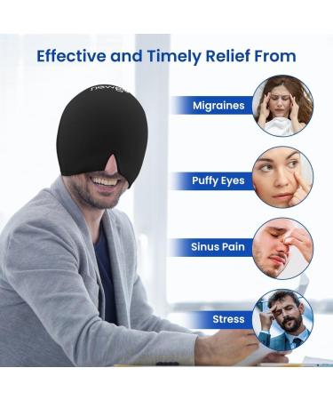 NEWGO Migraine Relief Cap - Full Coverage Headache Hat for Cold Therapy, Sinus & Stress Relief - Form Fitting & Stretchable - Black - Buy Online on GoSupps.com