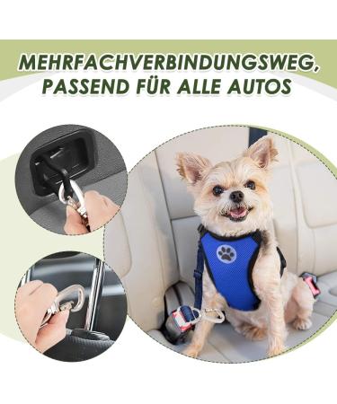 Eyin Dog Harness with Seat Belt for Car - Adjustable & Breathable | 2 Carabiner Hooks | Child Safety Seat & Trunk | Blue M - Buy Online on GoSupps.com