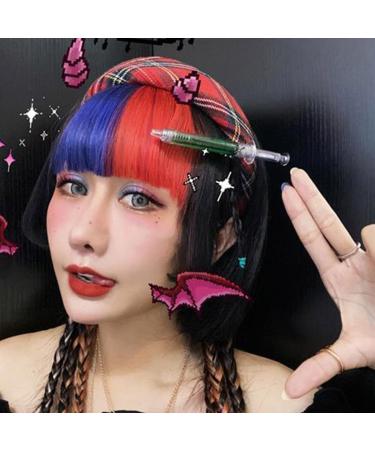 hgnxa Harajuku Punk Syringe Bangs Side Clip Hair Clip Women Funny Hip Hop Cool Geometric Hairpin Hair Accessory Jewelry Red - Buy Online on GoSupps.com