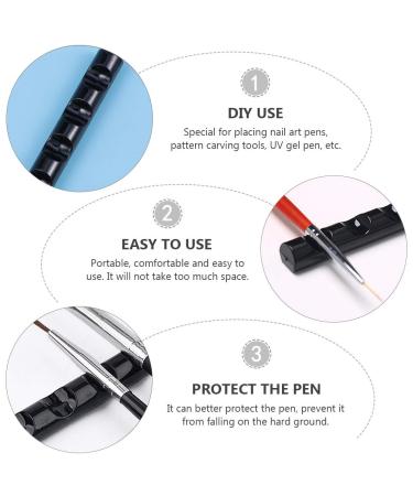 Lurrose 5pcs Nail Art Pen Rack Holder - Black Nail Brush & Polish Pen Rest for Perfect Nail Design - Buy Online on GoSupps.com