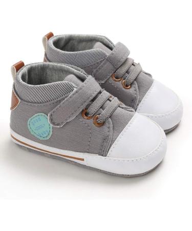 MASOCIO Baby Boy First Walking Shoes | Soft Sole Anti-Slip Prewalker | 3-6 Months | Gray - Buy Online on GoSupps.com