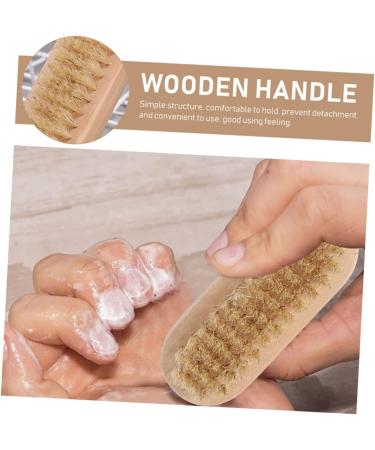 POPETPOP Nail Cleaning Brush Fingernail Brush Elliptical Cleaning Brush Hand and Nail Brush Nail Scrubbing Brush Cleansers Household Nail Art Pig Hair Double Sided Man Beauty Tools - Buy Online on GoSupps.com