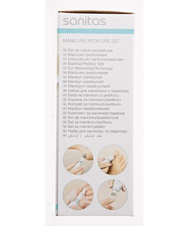 Sanitas SMA 35 Electric Manicure/Pedicure Set - 7 Nail Care Attachments - White/Silver | International Shipping Available - Buy Online on GoSupps.com