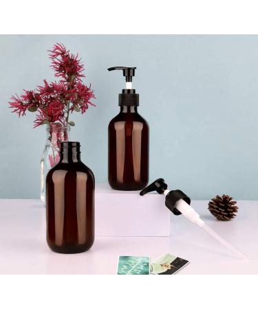 Yebeauty 10oz Pump Bottles Dispenser 2-Pack - Refillable Plastic Containers for Lotion, Soap, Shampoo - Brown 300ml - Multipurpose Cosmetic, Kitchen, Bathroom - Buy Online on GoSupps.com