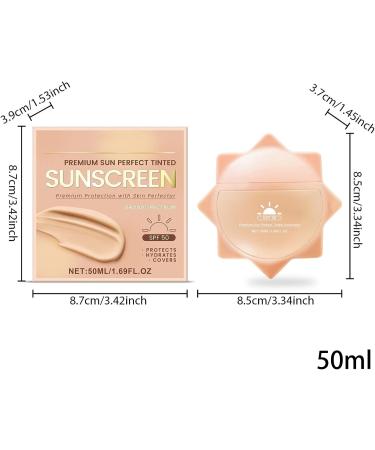  Generisch Tinted facial sunscreen SPF 50 50 ml mattifying sun protection for daily use sports makeup holidays swimming etc. - Buy Online on GoSupps.com