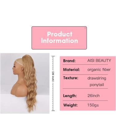 Ponytail Extensions Wavy Fluffy Synthetic Ponytail Hairpiece Natural Soft Daily Use Synthetic Ponytail Extensions for Women Long for Women(Color:Blonde) - Buy Online on GoSupps.com