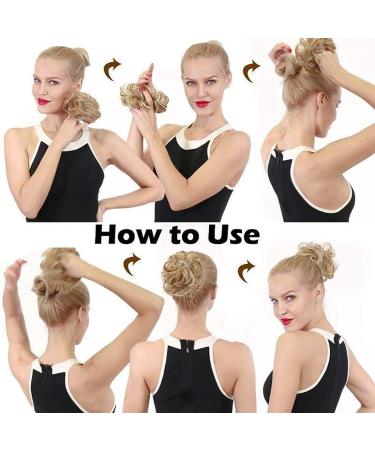 Buy Real Fashion Hair Extensions - Messy Donut Chignon Hair Piece for Women | Dark Ash Blonde & Natural Black - Buy Online on GoSupps.com