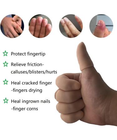 Silicone Finger Protectors 12pcs | Finger Cots for Trigger Finger, Arthritis, Blisters & Pain Relief | Beige Gel Finger Guard - Buy Online on GoSupps.com