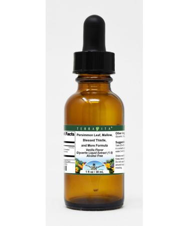 Terravita Persimmon Leaf Mallow Blessed Thistle and More Formula Glycerite Liquid Extract (1:5) - Vanilla Flavored (1 oz ZIN: 523833)