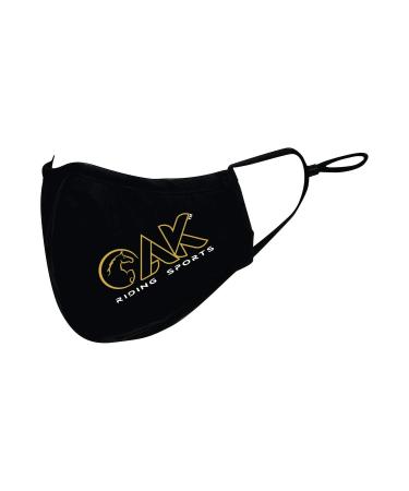 AK Riding Sports Customized Logo 3 Layer Breathable Reusable Safety Cotton Face Mask Black
