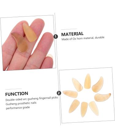 POPETPOP 8 Pcs Guzheng nail pieces lute instrument false nail tips instrument fake nails Finger Protectors guitar picks guitar for kids Portable Guzheng Nails Plicks horns child Sadhu thumb 2.7X1.2X0.1CM Yellow - Buy Online on GoSupps.com