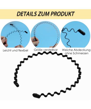 Shop Tafaftl 8-Piece Metal Hair Band Set - Unisex Non-Slip Wave Black Hair Ties for Sports & Yoga - Buy Online on GoSupps.com