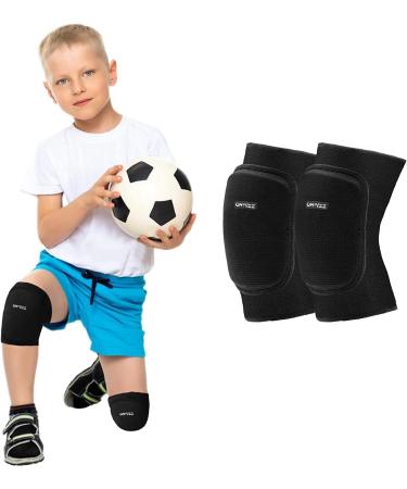 ONTYZZ Kids Knee Pads with Thicken Sponge Padding Breathable Stretchy Cotton Knee Pads Soft Knee Pads Guards Protective for Roller Skateboard Bike Scooter Outdoor Sports Small(6.7-10.2 inches) Black
