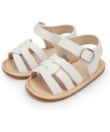 Sonsage Infant Baby Summer Sandals - Bowknot Crib Sandal for Boys and Girls | Soft Rubber Sole First Walker Shoes | 6-12 Months (White) - Buy Online on GoSupps.com