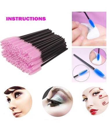 50 Pieces Disposable Eyelash Brushes Mascara Wands Eyelash Eyebrow Applicator Cosmetic Makeup Brush Tool Kits (Black/Pink) black / pink - Buy Online on GoSupps.com