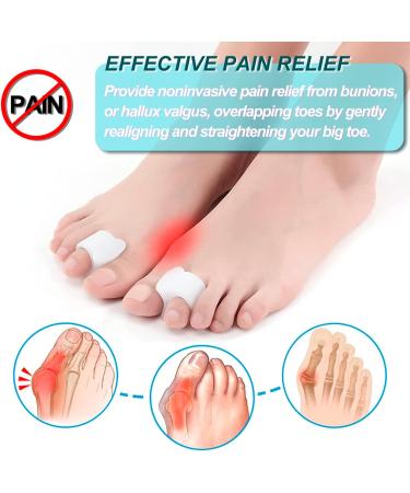 Bunion Pads Toe Separators Corrector for Bunions Pain Relief - 4PCS White | Toe Alignment Spacer Shield for Calluses Corns in Women and Men - Buy Online on GoSupps.com