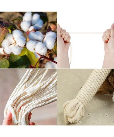 Blisstime 3mm x 500 Yards Natural Cotton Macrame Rope | Soft Twisted Cord for Wall Hangings, Plant Hangers, Crafts | Off-White Cotton Rope for Knitting & Decor - Buy Online on GoSupps.com