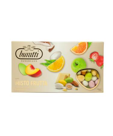 Buratti Confetti Dragées Heart All Fruit, Assorted flavors Tenderness Varied Colorful Fruits 1 Kg
