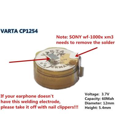 CP1254 A3 Replacement Battery (2 Pack) - Compatible with Jabra Rox B&O H5 Fitbit Bluetooth Headset & More - High-Quality VARTA ICR LIR1254 A2 - Buy Online on GoSupps.com