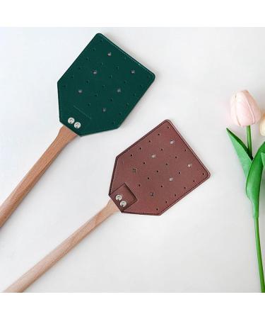 Fly Swatter Leather Swatter Manual Heavy Duty Fly Swatter with Long Wooden Handle for Home and Indoor Use Fly Swatter B  - Buy Online on GoSupps.com