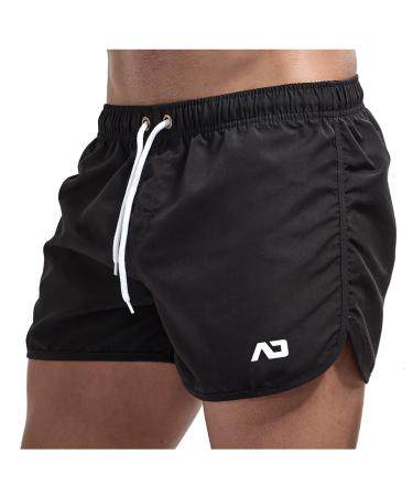 Loyalt Men's Beach Casual Beach Pants Printed Waterproof Five Pants Swim Shorts Shorts Black Large