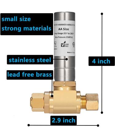 Lidetik Water Hammer Defense for Dishwasher & Toilet | 3/8 inch Compression | Noise Reduction & Vibration Absorption - Buy Online on GoSupps.com