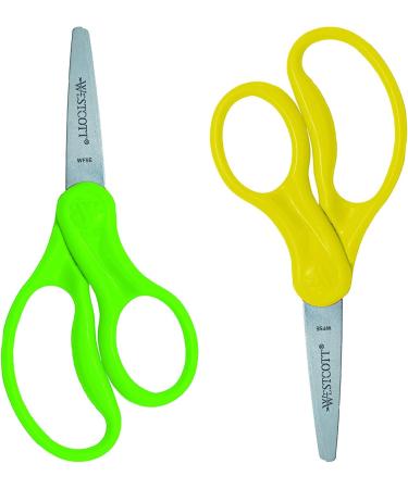 Westcott 13168 Right- and Left-Handed Scissors  Kids' Scissors  Ages 4-8  5-Inch Blunt Tip  Assorted  2 Pack - Buy Online on GoSupps.com