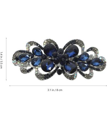 FRCOLOR Flower Crystal Rhinestones Hair Barrettes French Jewelry Hair Clip Luxury Glitter Sparkly Jeweled Hair Clips Fashion Spring Clip for Women Girls Hair Styling Accessories Dark Blue - Buy Online on GoSupps.com