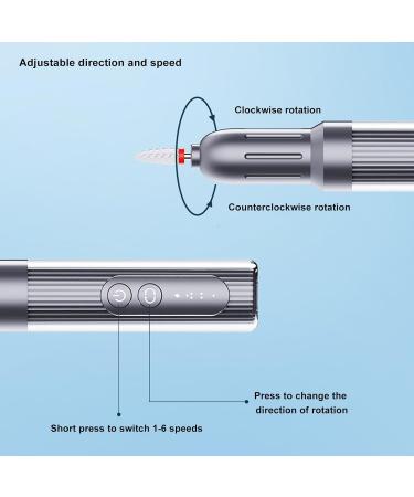 Electric Nail Drill Set 6 Speeds Adjustable Direction M8 Electric Nail Drill Pen LED Display Nail Cutter Manicure Set with Charging Station 6 Pieces Grill Bits - Buy Online on GoSupps.com
