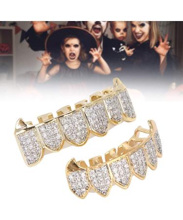 Brass Galvanized Messing Teeth Set - Hip-Hop Props & Halloween Accessories | Two-Color Decoration - Buy Online on GoSupps.com